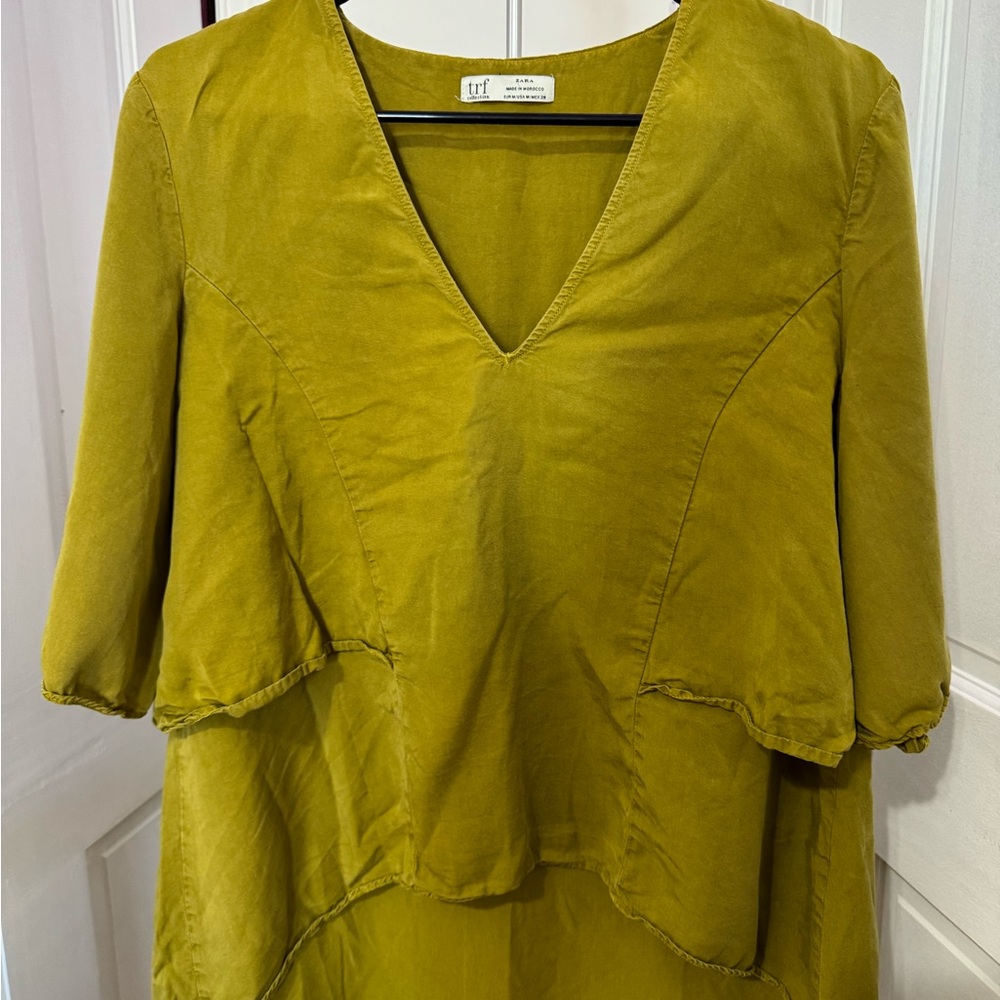 Mustard Yellow V-Neck Blouse